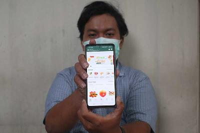 Aplikasi Allofresh di Jakarta, 2 Maret 2022. TEMPO/Hilman Fathurrahman W