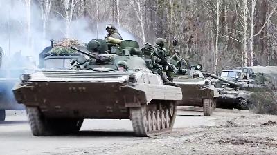 Russian Armed Forces enter the Kyiv region, Ukraine, in this screengrab obtained from a video by Reuters on March 3.
Russian Defence Ministry/Handout via REUTERS

