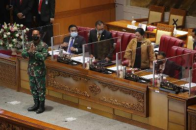Jenderal Andika Perkasa di Kompleks Parlemen, Senayan, Jakarta, 8 November 2021. TEMPO/M Taufan Rengganis