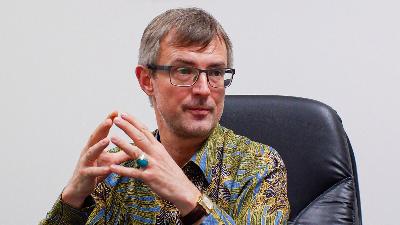 Duta Besar Ukraina untuk Indonesia Vasyl Hamianin, di Jakarta, 4 Maret 2022. TEMPO/Faisal Ramadhan
