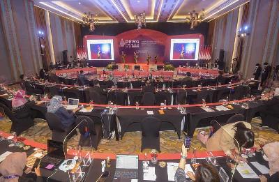 Suasana Digital Economy Working Group (DEWG) Presidensi G20 Indonesia di Hotel Aruna, Senggigi, Kecamatan Batulayar, Lombok Barat, 29 Maret 2022. ANTARA/Ahmad Subaidi