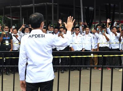 Presiden Joko Widodo menghadiri Silaturahmi Nasional Asosiasi Pemerintah Desa Seluruh Indonesia (Apdesi) Tahun 2022 di Istora Senayan, Jakarta, 29 Maret 2022. Dok. BPMI Setpres/Kris