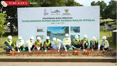 Peletakan Batu Pertama Pembangunan Rumah Sehat Baznas Masjid Istiqlal, Jakarta, 29 April 2022.