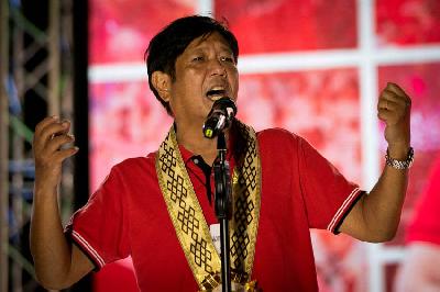 Ferdinand "Bongbong" Marcos Jr. di Lipa, Batangas, Filipina, 20 April 2022. REUTERS/Eloisa Lopez