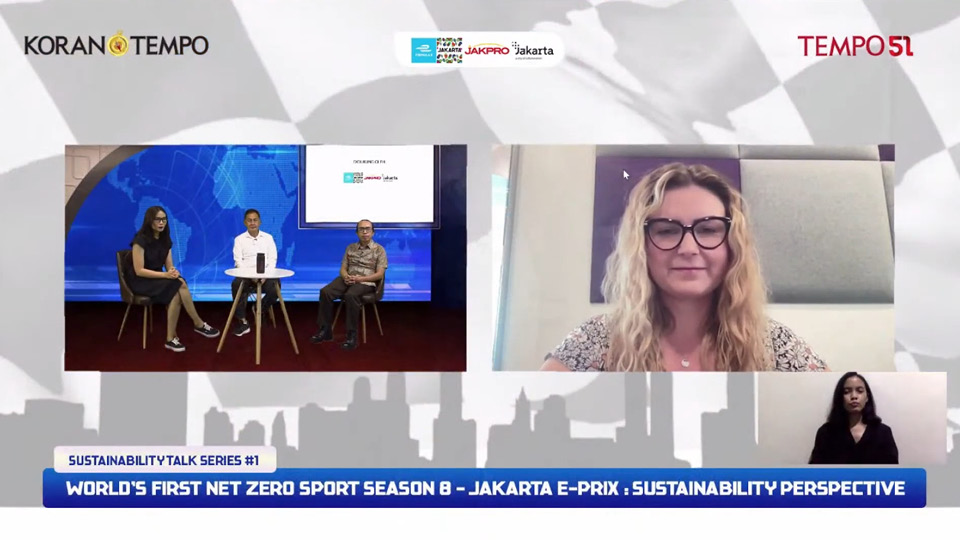 Sustainability Talk Series #1 World’s first Net Zero Sport Season 8 Jakarta E-Prix : Sustainability Perspective, Senin, 9 Mei 2022.