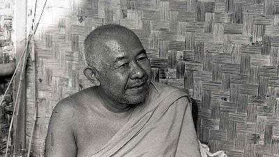 Bikkhu Ashin Jinarakkite di Vihara Sakyavanaram, Pacet, Cipanas, Jawa Barat, 1978. Dok.TEMPO/Bachrun Suwatdi