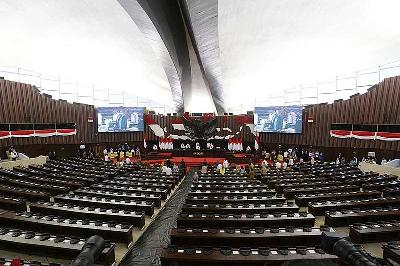 Persiapan sidang tahunan MPR di Kompleks Parlemen, Senayan, Jakarta. TEMPO/M Taufan Rengganis