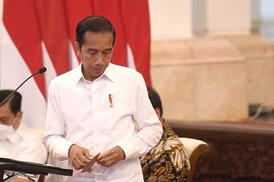 Presiden Joko Widodo di Istana Negara, Jakarta, 20 Juni 2022. ANTARA/Hafidz Mubarak A