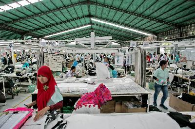 Proses produksi di Pabrik garmen PT Pan Brothers, Boyolali, Jawa Tengah. TEMPO/Rizki Putra
