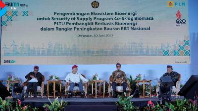 Diskusi Pengembangan Ekosistem Bioenergi untuk Security of Supply Program Co-firing Biomasa PLTU Pembangkit Berbasis Bioenergi dalam Rangka Peningkatan Bauran EBT Nasional, Denpasar, 30 Juni 2022.