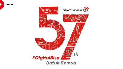 Logo 57 tahun Telkom Indonesia.