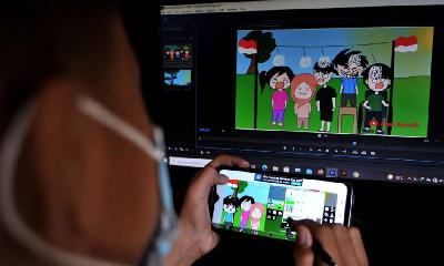 Pembuatan video animasi di Badung, Bali. ANTARA/Fikri Yusuf