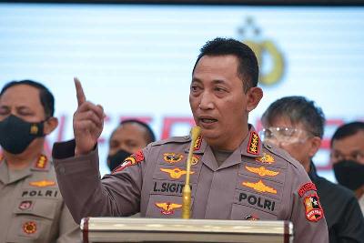 Kapolri Jenderal Listyo Sigit Prabowo di Gedung rupatama Mabes Polri, Jakarta, 9 Agustus 2022. TEMPO/Febri Angga Palguna