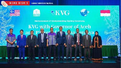 Penanadatanganan kerja sama antara Kenaf Venture Global (KVG) dengan PT Kenaf Diwana Sanjaya dan Pemerintahan Aceh, untuk perluasan industri kenaf dalam hal teknologi, penelitian, dan pengembangan benih kenaf di Aceh, Selasa, 16 Agustus 2022.