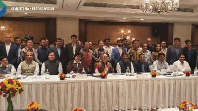 Kunjungan delegasi misi dagang Indonesia ke India yang dipimpin Menteri Perdagangan Zulkifli Hasan, Senin, 22 Agustus 2022.
