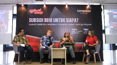Diskusi Ngobrol @Tempo bertajuk “Subsidi BBM untuk Siapa?” di Jakarta pada Kamis, 25 Agustus 2022.