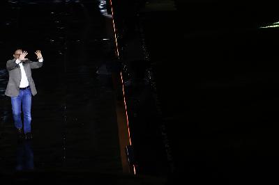 Gubernur DKI Jakarta Anies Rasyid Baswedan menghadiri malam puncak Perayaan HUT ke-495 tahun Jakarta di Jakarta International Stadium (JIS), Jakarta, 25 Juni 2022. TEMPO/ Hilman Fathurrahman W