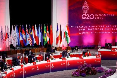 Pertemuan G20  di Jakarta, 17 Febaruari 2022. Mast Irham/Pool via REUTERS