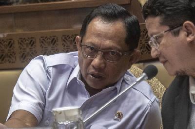 Menteri Dalam Negeri (Mendagri) Tito Karnavian di Kompleks Parlemen, Senayan, Jakarta, 31 Agustus 2022.  ANTARA/Muhammad Adimaja