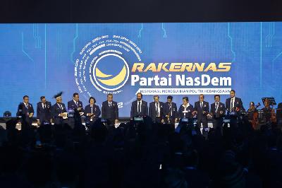 Rakernas Partai NasDem di Jakarta Convention Center, Jakarta, 15 Juni 2022. TEMPO/M Taufan Rengganis
