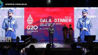 Menteri Perdagangan Zulkifli Hasan memberikan sambutan pada jamuan makan malam delegasi Menteri Anggota G20 dalam Pertemuan Trade, Investmen, and Industry Ministerial Meeting (TIIMM) G20 pada 2-23 September 2022.