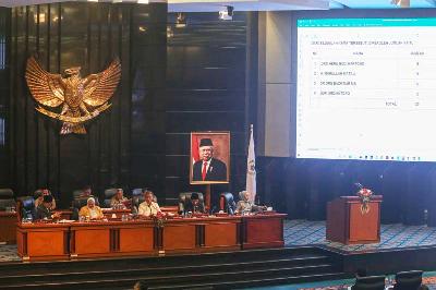 Ketua DPRD DKI Jakarta, Prasetyo Edi Marsudi memimpin Rapat Pimpinan Gabungan (Rapimgab) DPRD DKI Jakarta di Jakarta, 13 September 2022. Tempo/Hilman Fathurrahman W