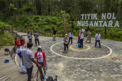 Lokasi titik nol Ibu Kota Negara (IKN) Nusantara di Kecamatan Sepaku, Kabupaten Penajam Paser Utara, Kalimantan Timur, 17 Agustus 2022. ANTARA/Bayu Pratama S