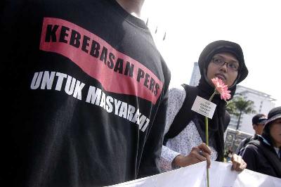 Aksi memperingati Hari Pers Nasional di Jakarta. Dok Tempo/Bismo Agung