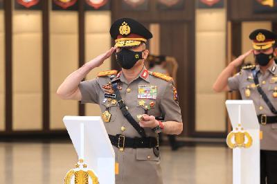 Irjen Pol Teddy Minahasa Putra dilantik sebagai Kapolda Sumbar oleh Kapolri Jenderal PoliListyo Sigit Prabowo di Mabes Polri, Jakarta, 31 Agustus 2021. Dok. Polri