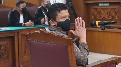 Ferdy Sambo  saat menjalani persidangan di Pengadilan Negeri Jakarta Selatan, 20 Oktober/2022/TEMPO/Hilman Fathurrahman W