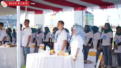 The campaign initiated by PT Permodalan Nasional Madani to hand-washing using soap and running water in the yard of the Regency Government Office, Central Lombok, West Nusa Tenggara, at Saturday, October 22, 2022.