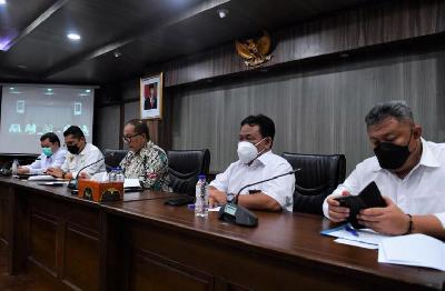 Kementerian Koperasi dan UKM memberikan keterangan terkait kasus dugaan kekerasan seksual oleh PNS KemenKopUKM kepada pegawai honorer KemenKopUKM pada 2019 di Jakarta, 24 Oktober 2022. Dok. KemenKopUKM