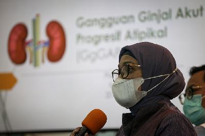 Konfrensi pers jumlah pasien anak yang mengalami gagal ginjal akut di Rumah Sakit Cipto Mangunkusumo, Jakarta, 20 Oktober 2022. ANTARA/Fauzan