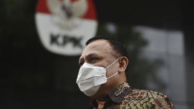 Ketua KPK Firli Bahuri  di gedung Komisi Pemberantasan Korupsi, Jakarta,  3 Februari 2022/TEMPO/Imam Sukamto