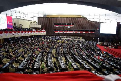 Sidang tahunan MPR RI di Gedung Nusantara, Kompleks Parlemen, Senayan, Jakarta, 16 Agustus 2022. TEMPO/M Taufan Rengganis