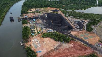 Lokasi tambang ilegal di Desa Makarti, Kecamatan Marangkayu, Kutai Kartanegara, Kalimantan Timur. Dok Tempo
