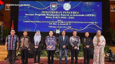 Pengukuhan Pengurus Asosiasi Pengelola Pendapatan Daerah se-Indonesia (APPDI) Masa Bakti 2022 - 2026, Balikpapan, Jumat, 25 November 2022.