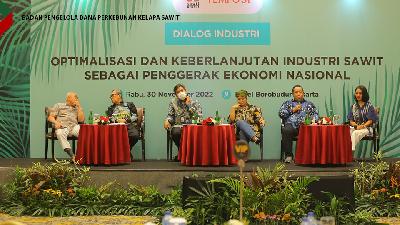 Dialog Industri Optimalisasi Dan Keberlanjutan Industri Sawit Sebagai Penggerak Ekonomi Nasional, Rabu, 30 November 2022.