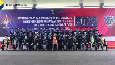 Wisuda Taruna Program Diploma IV Politeknik Ilmu Pemasyarakatan Angkatan LIII (53) dan Diploma III Politeknik Imigrasi Angkatan XXI (21) Tahun Akademik 2022.