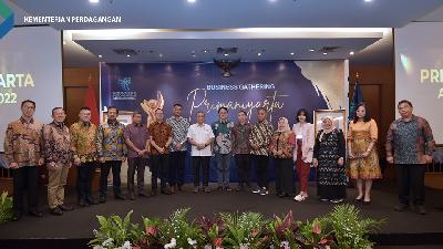 Business Gathering Primaniyarta 2022 bertempat di Auditorium Gedung Utama Kementerian Perdagangan, Jakarta, Kamis, 24 November 2022.