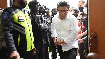 Defendant Ferdy Sambo at the South Jakarta District Court, December 7.
Antara/Indrianto Eko Suwarso
