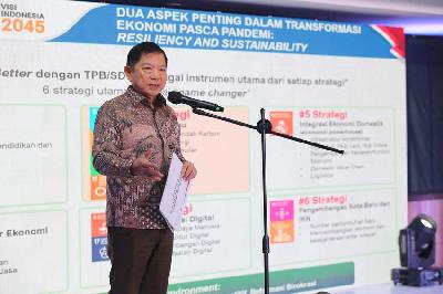 Menteri PPN/Kepala Bappenas Suharso Monoarfa dalam acara Tempo Circular Economy Awards di Gedung Tempo, Palmerah, Jakarta, 20 Desember 2022. Dokumentasi Tempo.