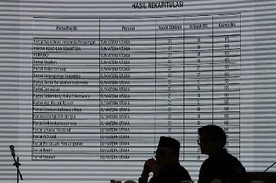 Rapat pleno Rekapitulasi Nasional Hasil Verifikasi Partai Politik Calon Peserta Pemilu 2024 di Kantor KPU, Jakarta, 14 Desember 2022. ANTARA/Aditya Pradana Putra