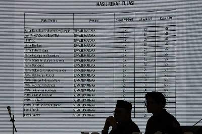 Rapat pleno Rekapitulasi Nasional Hasil Verifikasi Parpol Calon Peserta Pemilu 2024 di Kantor KPU, Jakarta, 14 Desember 2022.  ANTARA/Aditya Pradana Putra