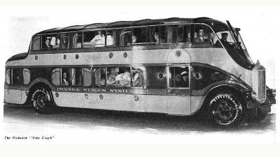 Bus Pickwick Nite Coach yang diluncurkan pada tahun 1928. (Istimewa)