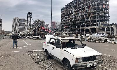 Suasana kota Kyiev akibat serangan militer Rusia, di Kyiev, Ukraina, 4 September 2022. Tempo/Raymundus Rikang