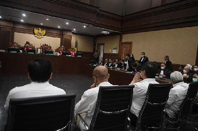 Sidang pembacaan putusan di Pengadilan Tindak Pidana Korupsi (Tipikor), Jakarta, 4 Januari 2022. ANTARA/Hafidz Mubarak A
