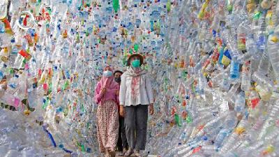 Ilustrasi limbah plastik.