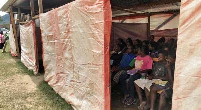 Anak pengungsi asal Distrik Mugi, Kabupaten Nduga, di kawasan Walesi, Wamena, Kabupaten Jayawijaya, Papua, 21 Maret 2019. Tempo/Stefanus Teguh Pramono