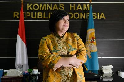 Ketua Komisi Nasional Hak Asasi Manusia, Atnike Nova Sigiro di Kantor Komnas HAM, Jakarta, 13 Januari 2023. TEMPO/ Febri Angga Palguna